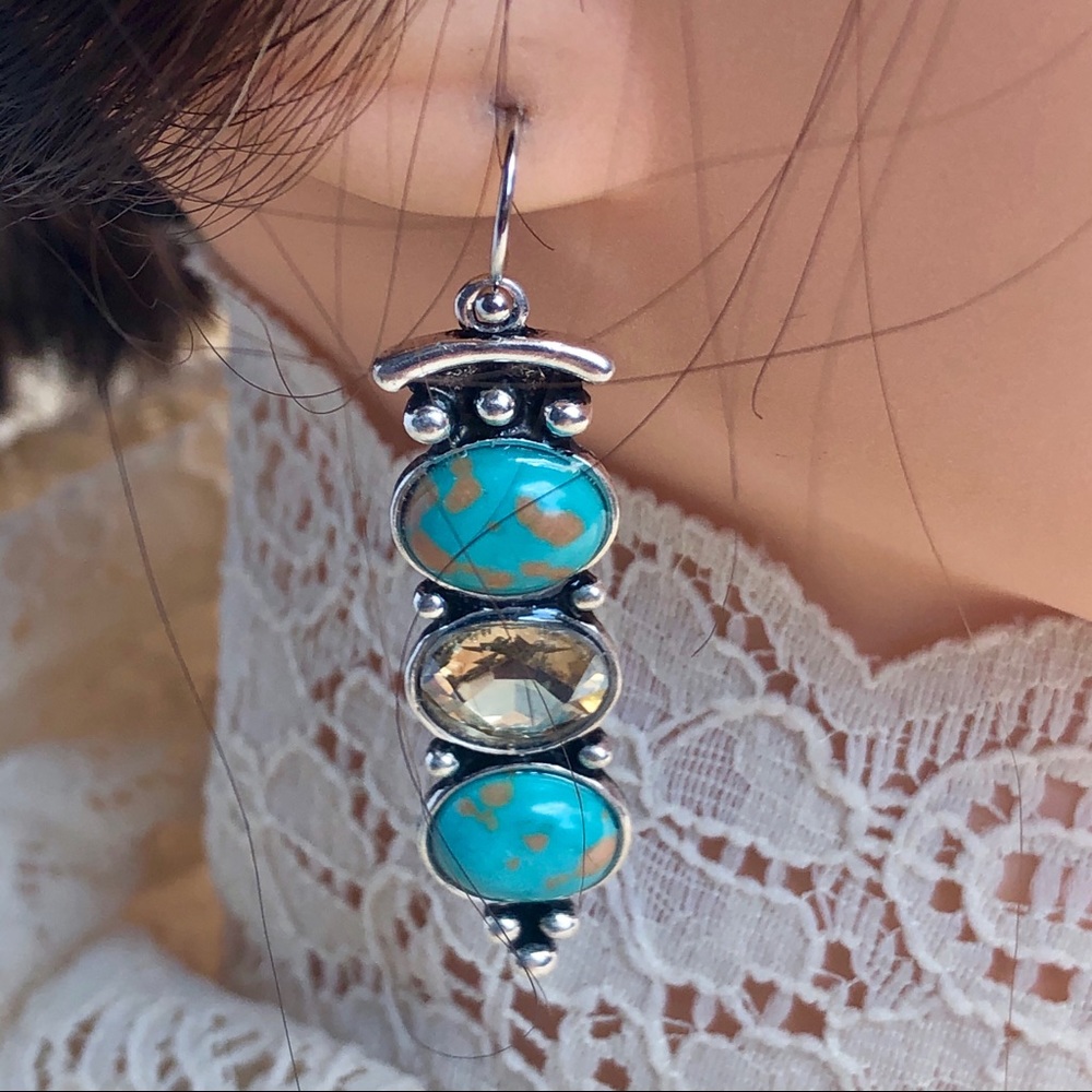 Boho Tibetan 9.25 dangling earrings